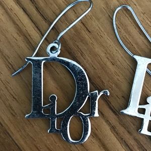 Dior Logo Earrings - Silver